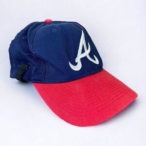 Atlanta Braves Hat Vintage Logo 7‎ Mens Cap Snapback MLB Baseball 90s Blue Red